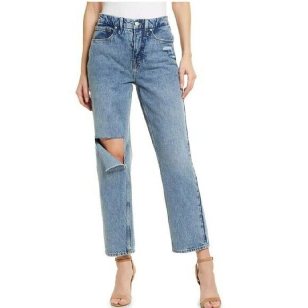 Good American Good 90s Duster High Rise Straight Leg Jeans Medium Wash 6 / 28